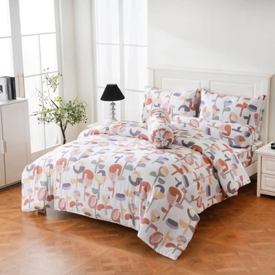 Gambar Sleeplite 160x200 cm Set 6 Pcs Seprai Queen Microfiber Flower Tulip