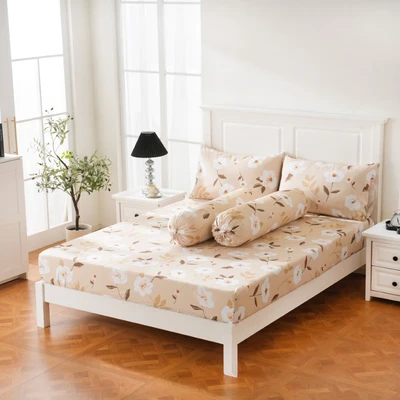 Gambar Sleeplite 120x200 cm Set 4 Pcs Seprai Single Microfiber Flower Ella