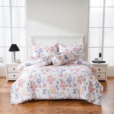 Gambar Sleeplite 120x200 cm Set 4 Pcs Seprai Single Microfiber Flower Rory