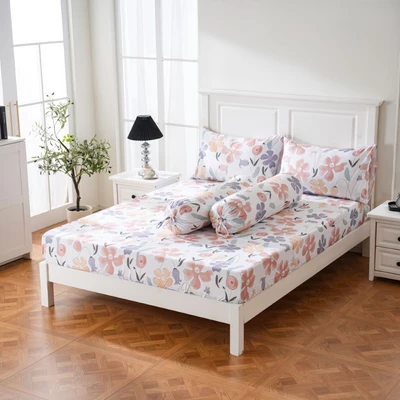 Gambar Sleeplite 120x200 cm Set 4 Pcs Seprai Single Microfiber Flower Rory
