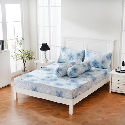 Gambar Sleeplite 120x200 cm Set 4 Pcs Seprai Single Microfiber Flower Myra