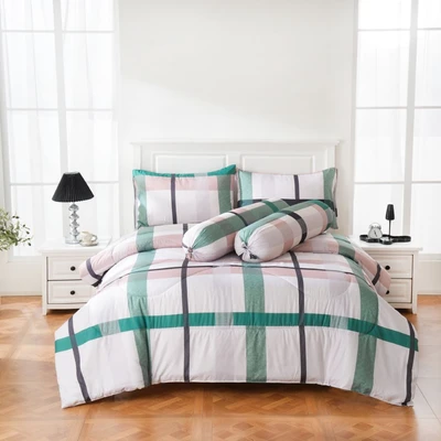 Gambar Sleeplite 120x200 cm Set 4 Pcs Seprai Single Microfiber Stripe Oxford