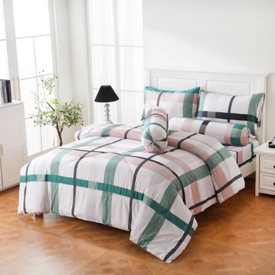 Gambar Sleeplite 120x200 cm Set 4 Pcs Seprai Single Microfiber Stripe Oxford