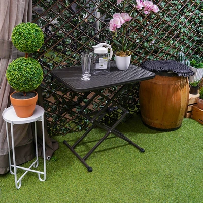 Gambar Soleil Meja Teras Lipat Rotan Adjustable - Cokelat
