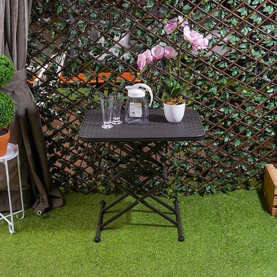 Gambar Soleil Meja Teras Lipat Rotan Adjustable - Cokelat