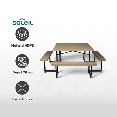 Gambar Soleil Set Kursi Dan Meja Taman - Cokelat