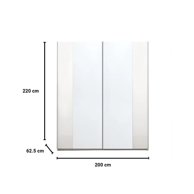 Gambar Informa Casia Lemari Pakaian 2 Pintu 200 cm - Putih Off