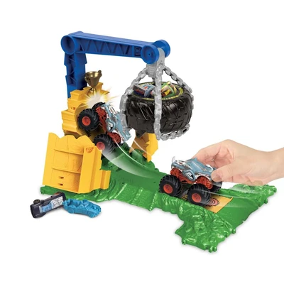 Gambar Hot Wheels Monster Trucks Arena Smasher Rhinomite Chargin Challenge - Mix