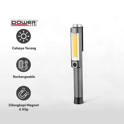 Gambar Powerlite Senter Pena Dengan Magnet Rechargeable 500 Lumen