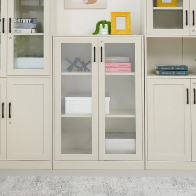 Gambar Informa Patto Kabinet Kantor Metal 2 Pintu Kaca - Abu-Abu