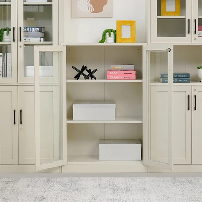 Gambar Informa Patto Kabinet Kantor Metal 2 Pintu Kaca - Abu-Abu