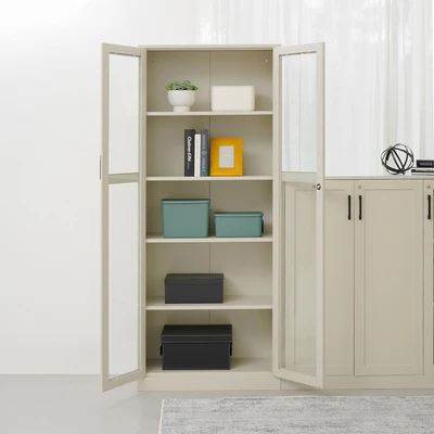 Gambar Informa Patto Lemari Arsip Kantor Metal Pintu Kaca - Abu-Abu
