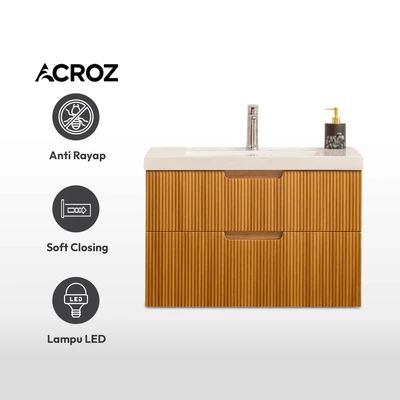 Gambar Acroz Barbara Set Kabinet Kamar Mandi PVC 80 cm