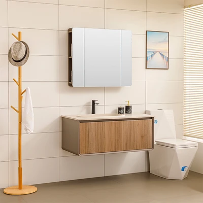 Gambar Acroz Kevin Set Kabinet Kamar Mandi PVC 100 cm