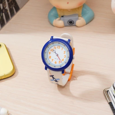 Gambar Ataru Jam Tangan Anak Plane - Krem Beige/Biru