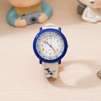Gambar Ataru Jam Tangan Anak Plane - Krem Beige/Biru