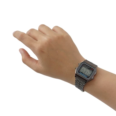 Gambar Ataru Jam Tangan Digital Rectangle - Silver Tua