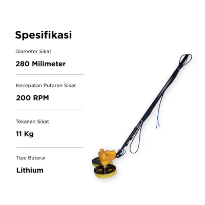 Gambar Krisbow Alat Pembersih Panel Surya Dual Brush FPSCB280 - Mix