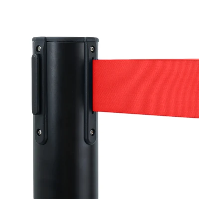 Gambar Tiang Antrian Dengan Tali Thin Base - Hitam/Merah