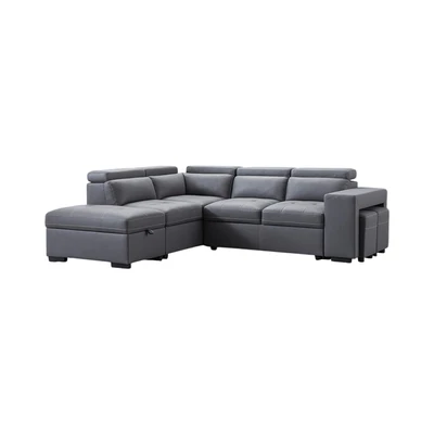 Gambar Informa Carson Sofa Bed Sudut Fabric Kiri - Abu-Abu