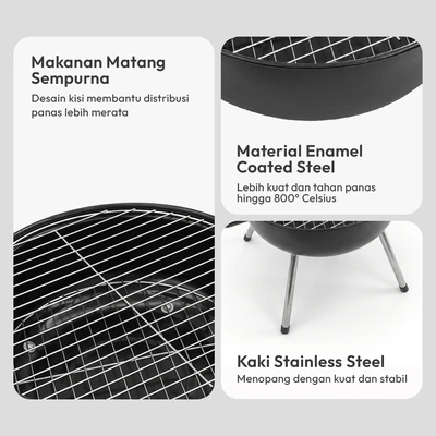 Gambar Celcio&Co Pemanggang Arang BBQ RN35BT - Hitam