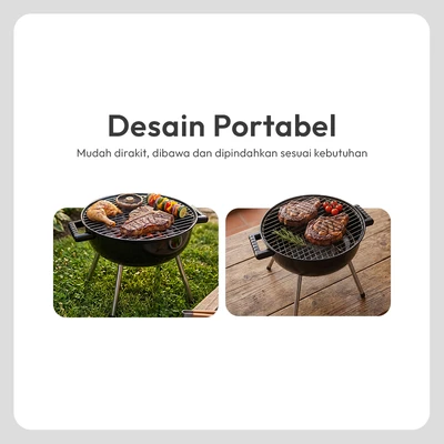 Gambar Celcio&Co Pemanggang Arang BBQ RN35BT - Hitam