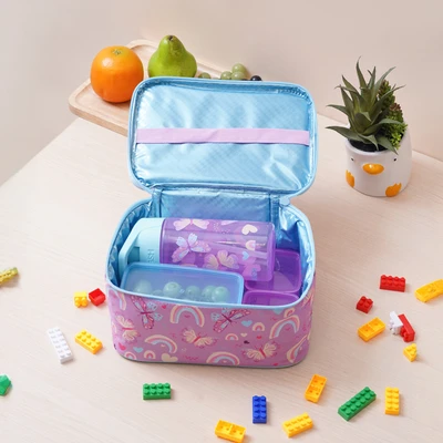 Gambar Smash Kiddo Kotak Makan Anak Dengan Tas Insulated Set 6 pcs - Ungu