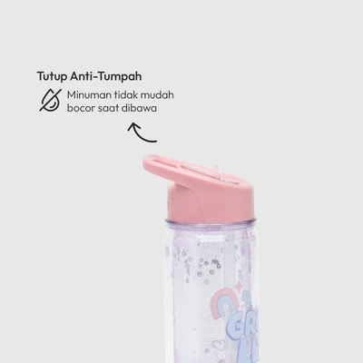 Jual Smash Good Botol Minum Plastik Dengan Sedotan Glitter 500 ml ...