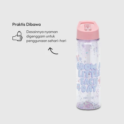 Jual Smash Good Botol Minum Plastik Dengan Sedotan Glitter 500 ml ...