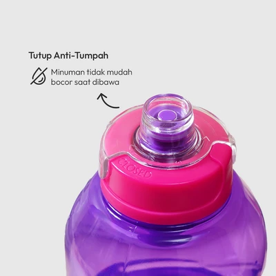 Gambar Smash Botol Minum Plastik Hydro Twist 600 ml - Ungu/Pink