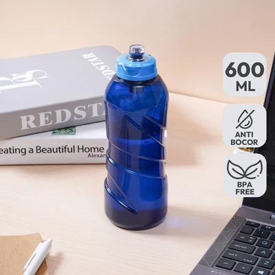 Gambar Smash Botol Minum Plastik Hydro Twist 600 ml - Biru Navy/Biru Muda