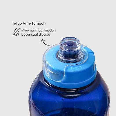Gambar Smash Botol Minum Plastik Hydro Twist 600 ml - Biru Navy/Biru Muda