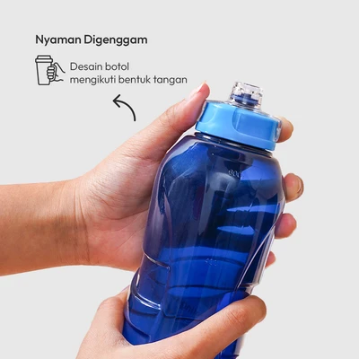 Gambar Smash Botol Minum Plastik Hydro Twist 600 ml - Biru Navy/Biru Muda