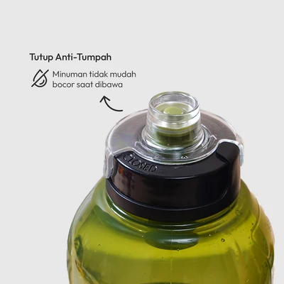 Gambar Smash Botol Minum Plastik Hydro Twist 600 ml - Hijau/Hitam