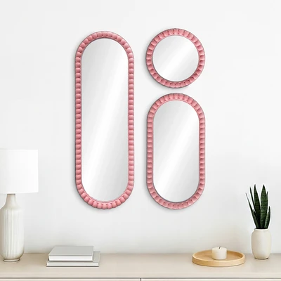 Gambar Informa Cermin Dinding Dekorasi Plastik Set 3 Pcs - Pink