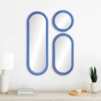 Gambar Informa Cermin Dinding Dekorasi Plastik Set 3 Pcs - Biru