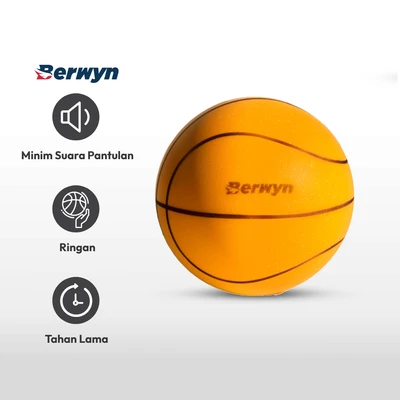 Gambar Berwyn 18 cm Bola Basket Silence Foam - Oranye