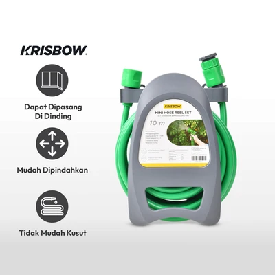 Gambar Krisbow Set Selang Air 5/16 Inci 10 Meter - Hijau/Abu-Abu