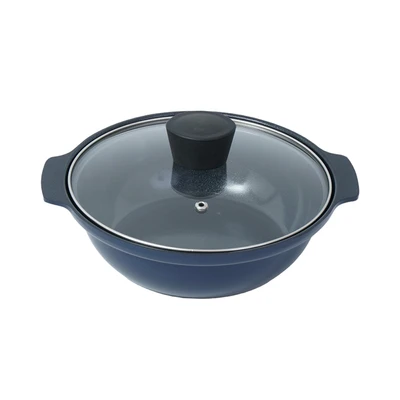 Gambar Kris Panci Hot Pot Dengan Tutup Non-Stick Coating 20 cm - Biru Sapphire