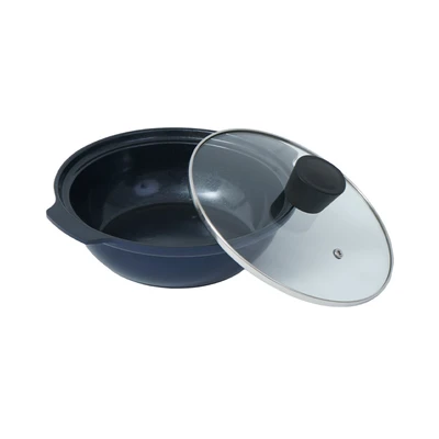 Gambar Kris Panci Hot Pot Dengan Tutup Non-Stick Coating 20 cm - Biru Sapphire