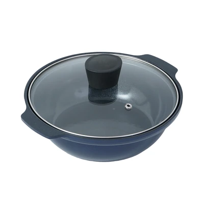 Gambar Kris Panci Hot Pot Dengan Tutup Non-Stick Coating 20 cm - Biru Sapphire