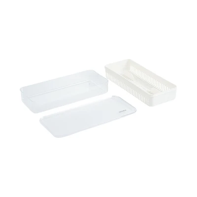 Gambar Stora Lucio Tempat Alat Makan Plastik PP Dengan Cover - Putih