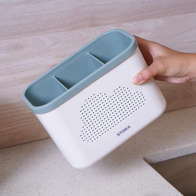 Gambar Stora Tempat Alat Makan 3 Sekat Rectangular - Hijau