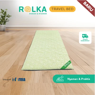 Gambar Rolka 180x80x5 cm Kasur Lipat Travel - Hijau/Putih
