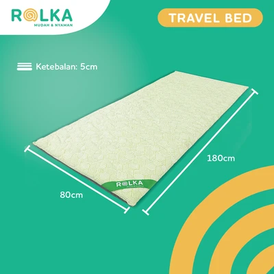 Gambar Rolka 180x80x5 cm Kasur Lipat Travel - Hijau/Putih