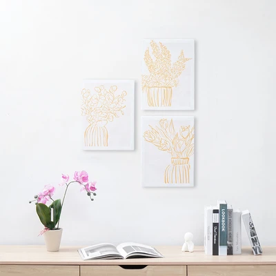 Gambar Informa Hiasan Dinding Kanvas Print Flower 30x40 cm Set 3 Pcs V4 - Mix
