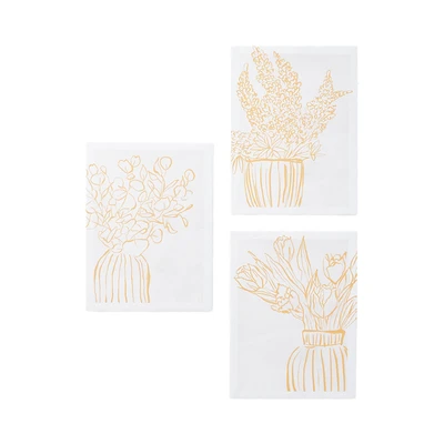 Gambar Informa Hiasan Dinding Kanvas Print Flower 30x40 cm Set 3 Pcs V4 - Mix