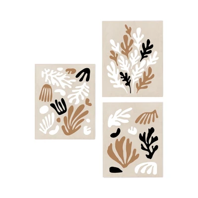 Gambar Informa Hiasan Dinding Kanvas Print Leaf 40x50 cm Set 3 Pcs V2 - Mix