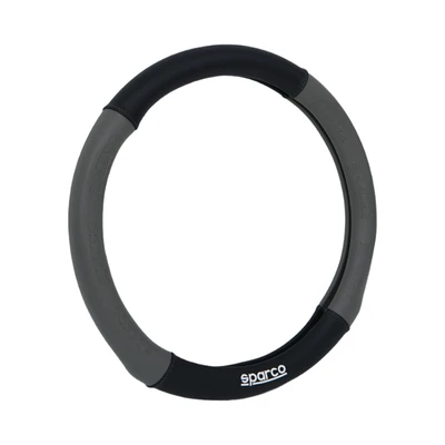 Gambar Sparco Sarung Stir Mobil PVC - Hitam/Abu-Abu