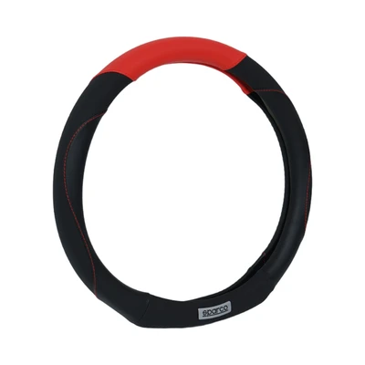 Gambar Sparco Sarung Stir Mobil Hard Logo - Hitam/Merah
